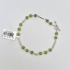 LAGOS Caviar Icon Peridot Beaded Bracelet in Sterling Silver Size Large L